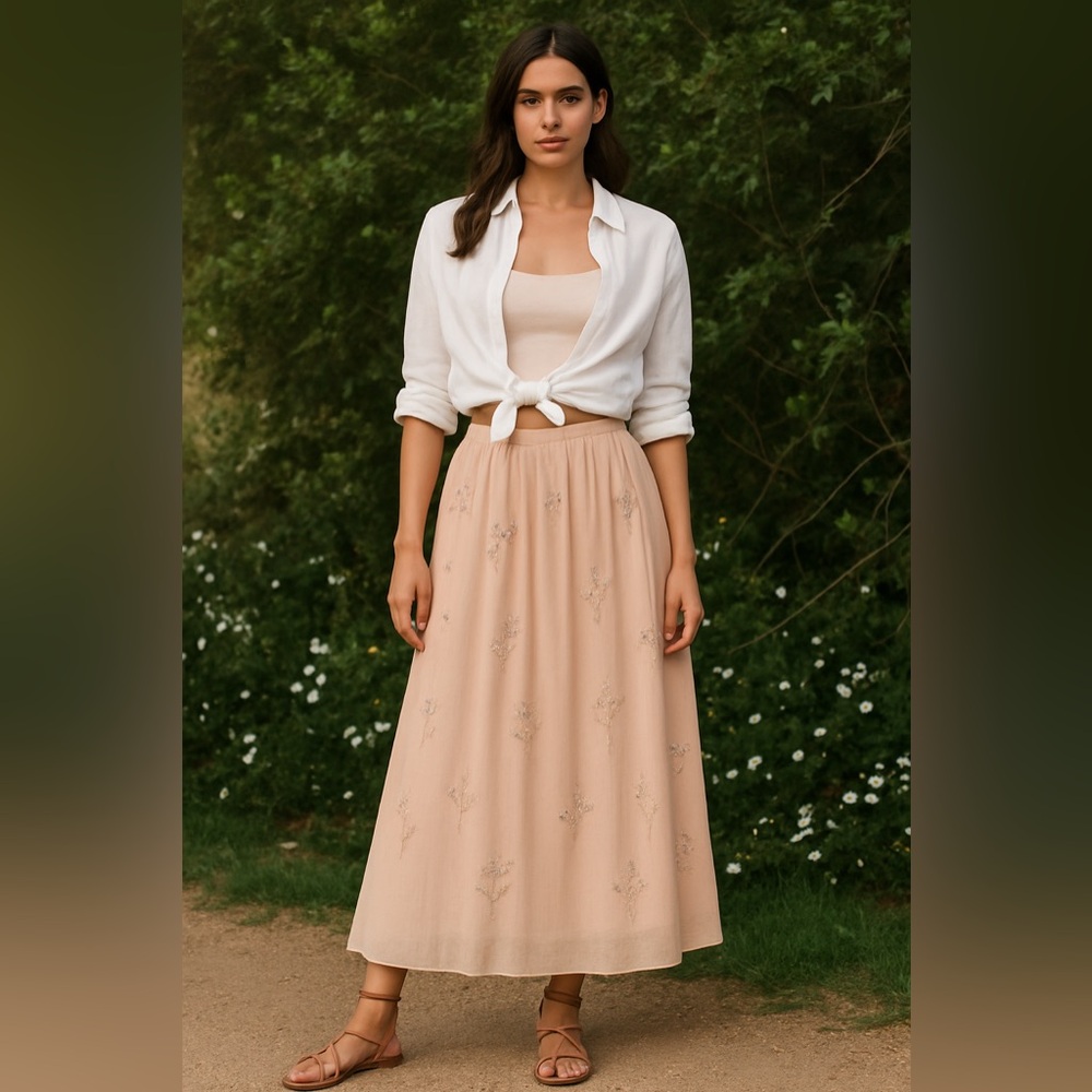 Zara Sparkle Midi Skirt
